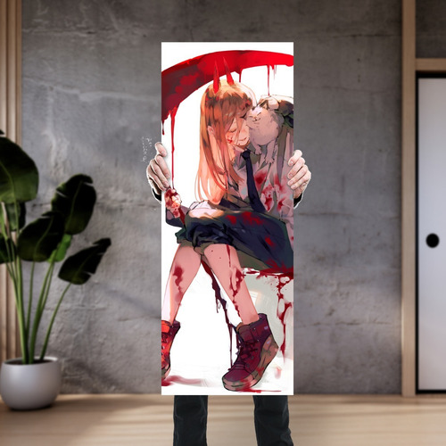 Imagen 3 de 8 de Cuadro Grande De Anime Chainsaw Man Power Y Nyako - Animeras