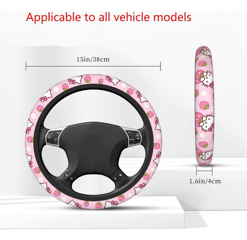 Funda Para Volante De Hello Kitty Fresas Universal