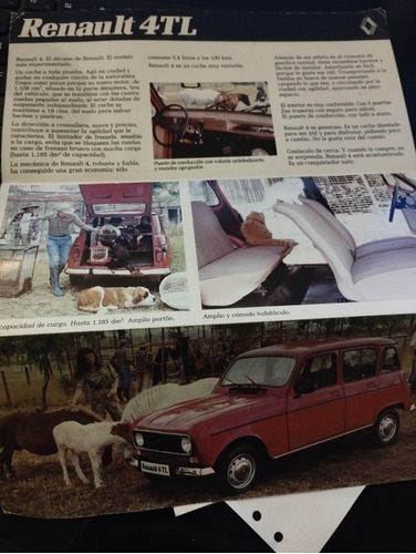 Renault 4 Folleto Catálogo Original Impreso Colección 