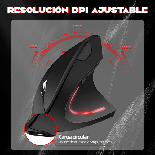 Mouse Inalámbrico Ergonómico Recargable,mouse Vertical Con