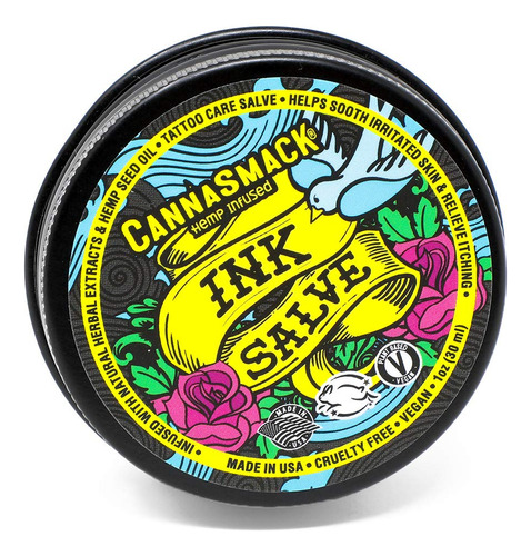 Cannasmack Ink Salve - Balsamo Natural Y Vegano Para El Cuid