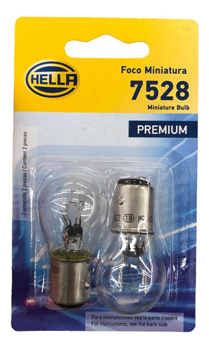 Set 2x Focos Halógeno Hella Premium Bulbo Oem 12v 7528 21/5w