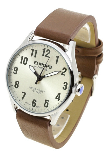 Reloj Europa By Diesel Hombre 4001 - Eco Cuero Metal Wr30