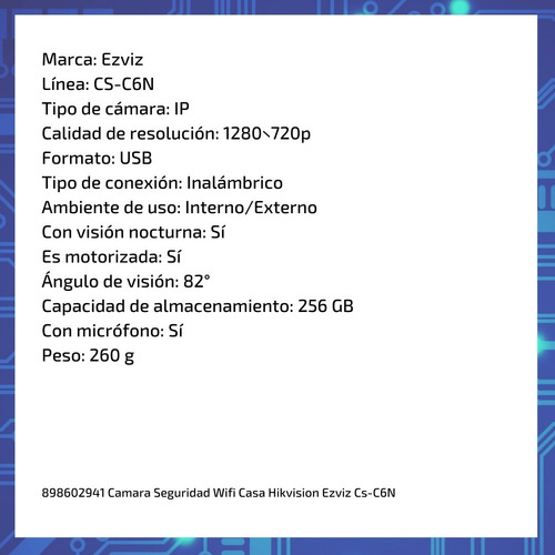 Camara Seguridad Wifi Casa Hikvision Ezviz Cs-c6n