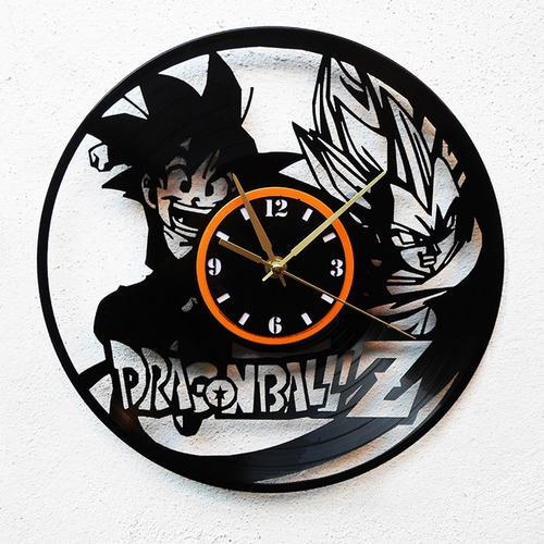Reloj De Disco Vinil Vinilo Dragon Ball Z Gokú Vegeta