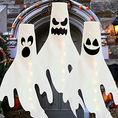 Juego De 3 Fantasmas Colgantes Luz Halloween, Decoraciã...