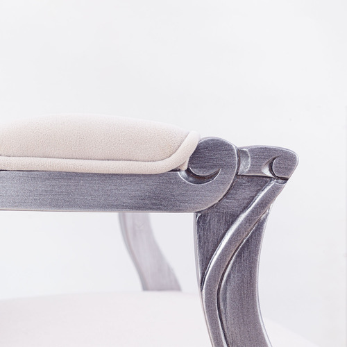 Conjunto 4 Poltronas Luis Xv De Madeira Cor Prata