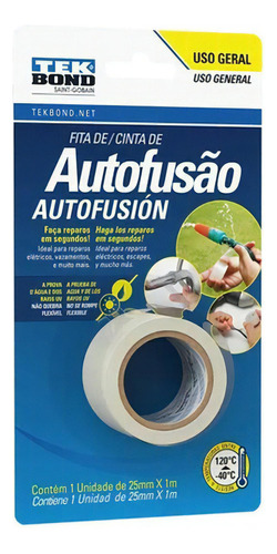 Fita Adesiva Tekbond Autofusão 25mmx1m