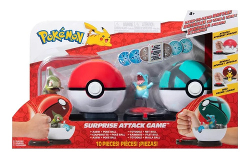 Pokémon Axew Con Pokeball Totodile Net Ball Ataque Sorpresa