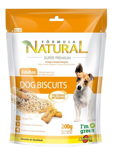 Biscoito Fórmula Natural Dog Biscuit Cães Adultos - 200g - 1 Unidade