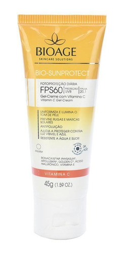 Protetor Solar Clareador Vitamina C Fps60 Bioage