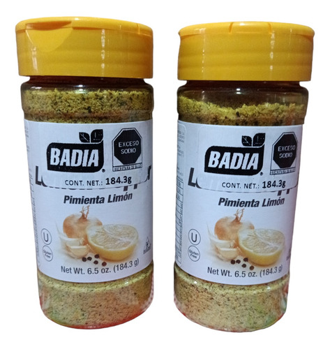 2 Piezas Badia Pimienta Limón 184g C/u