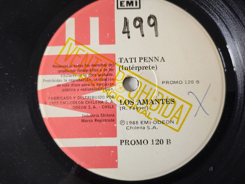 Vinilo Single De La Tati Penna -los Amantes ( C110 (Usado)