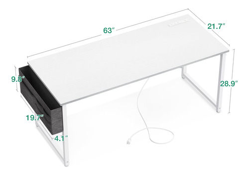 Escritorio Grande Para Computadora Con Tomas Y Puerto Usb 16