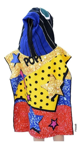 Imagen 2 de 6 de Poncho Toalla Capucha Microfibra Piñata Frozen Toy Story