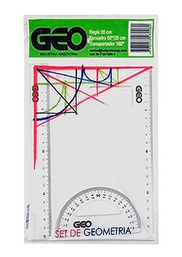 Set De Geometria  Kit Escolar 3 Articulos Geo