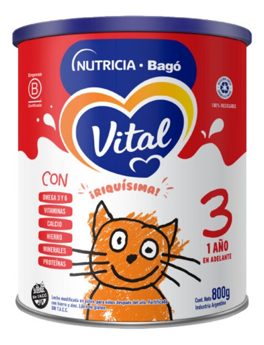 2un Vital Etapa 3 Infantil Polvo Lata 800g +12m