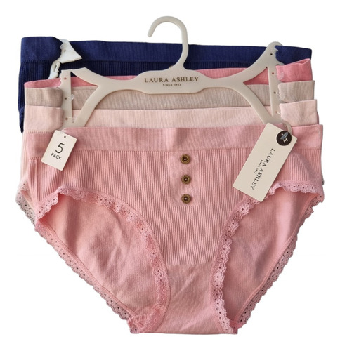 Pack 5 Pantaletas Encaje Y Botones Original Laura Ashley