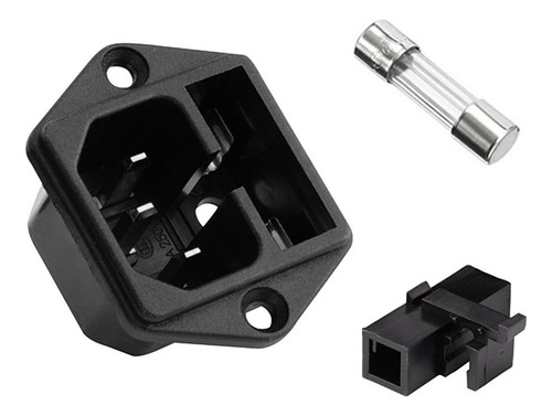 Enchufe De Entrada Ac 250v 10a Iec320 C14 Con Portafusibles