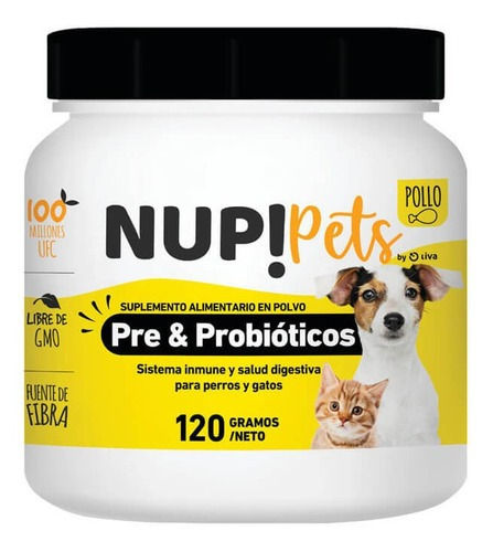 Nup! Pre & Probióticos Perros Y Gatos Sabro Pollo 120 Gr