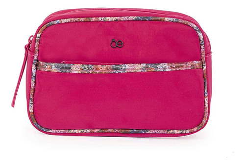 Cloe - Cosmetiquera Mediana Textil Para Mujer Color Magenta Diseño De La Tela Liso