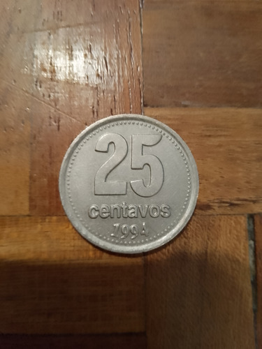 Moneda De 25 Centavos Plateada Año 1994