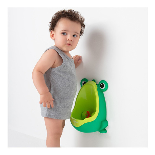 Mictório Infantil Com Alvo Giratório Sapinho Azul Buba