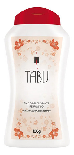 Talco Tabu Desodorante Perfumado Tradicional 100g Kit C/6