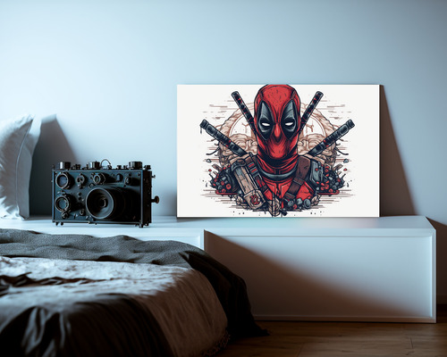 Arte De Pared Dibujos Deadpool Para Comedor 75x50cm