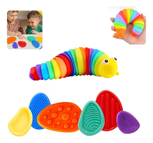 Babosa Arcoíris Fidget – Juguete Sensorial De Gusano Flexible, Estirable Y Moldeable, Textura Suave, Para Niños Y Adultos, Alivia El Estrés
