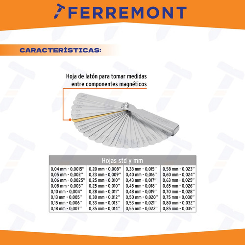 Calibrador De 32 Hojas Std / Mm Truper 14397