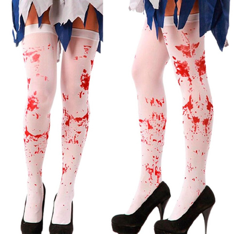 Media Sangrientas Mujer Cosplay Medias Decoracion Halloween