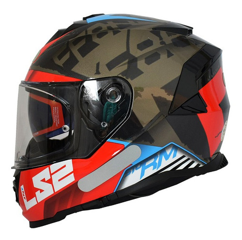 Capacete Ls2 Ff800 Storm Sprinter Preto Vermelho Bicomposto