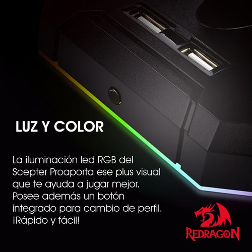 Imagen 4 de 10 de Base Para Auricular Gamer Redragon Ha300 Specter Pro Rgb
