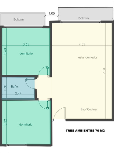 Venta En Pozo. Tres Ambientes 70 M². Hipólito Yrigoyen 6200