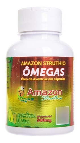 Óleo De Avestruz Em Cápsula Amazon Struthio 60 Cap