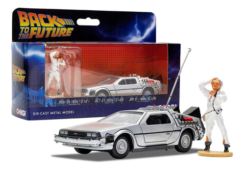 Corgi 1:36 Volver Al Futuro Delorean Y Doc Brown Figura