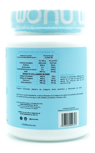 Colágeno Hidrolizado + Ácido Hialurónico Natural Wonu