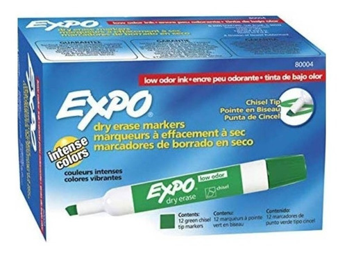 Marcador Pizarrón Sharpie Expo Verde Cincel 12 Pzs