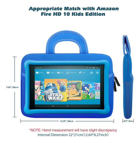 Moko Fire Hd 10  Kids Tablet Sleeve Bag [a Prueba Golpes] 10