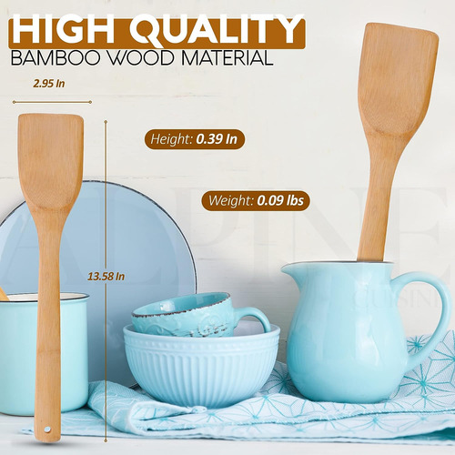 Espátula De Madera De Bambú De 12 Pulgadas Con Mango De Made