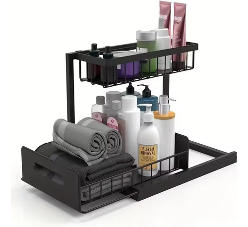 Rack Organizador Debajo Del Fregadero Para Cocina O Baño Color Negro