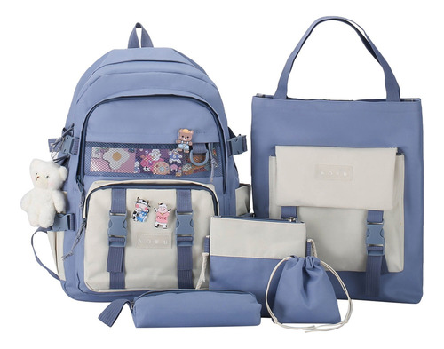 Set 5 Mochila Bolsas Escolar Estudiante Set