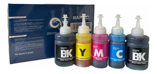 Combo Tinta Compatible Rk664/673 X 5 Para Impresoras Serie L