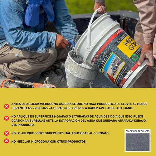Membrana Impermeabilizante Microgoma Techo 4,4kg+malla 10cm Gris Mate