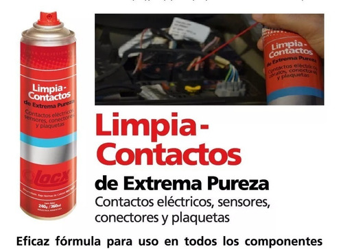 Imagen 2 de 3 de Aerosol Limpia Contactos De Extrema Pureza Locx 360ml