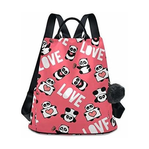 Alaza Animal Pandas Con Corazón Mochila Purse Con 5mnve