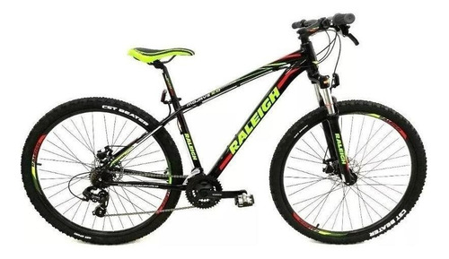 Mountain bike Raleigh Mojave 2.0  2018 R29 17" 21v frenos de disco mecánico cambios Shimano Tourney TX50 y Shimano Tourney TX800 color negro/verde/rojo  