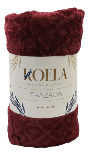 Manta Frazada Cobija Texturas Matrimonial Jumbo Koela Color Bordó Diseño Rayas