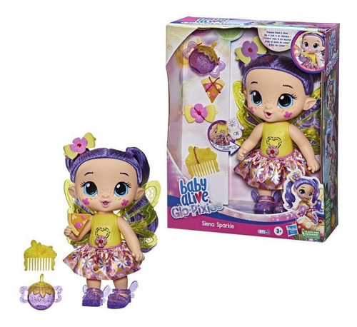 Baby Alive Glo Pixies Siena Sparkle Roxo Hasbrof2593
